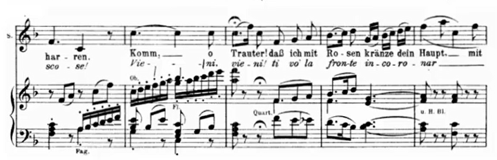 Aria, deh non vieni tardar